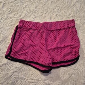 Body Frosting womens XL hot pink with black polka dot shorts VGUC